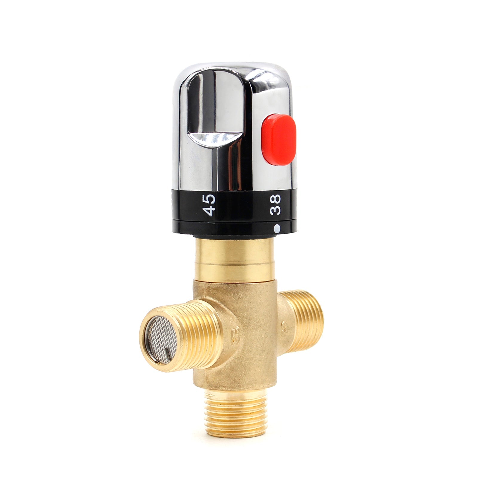 Brass Thermostatic Mixing Valve Bathroom Faucet Temperature Mixer Control Valve