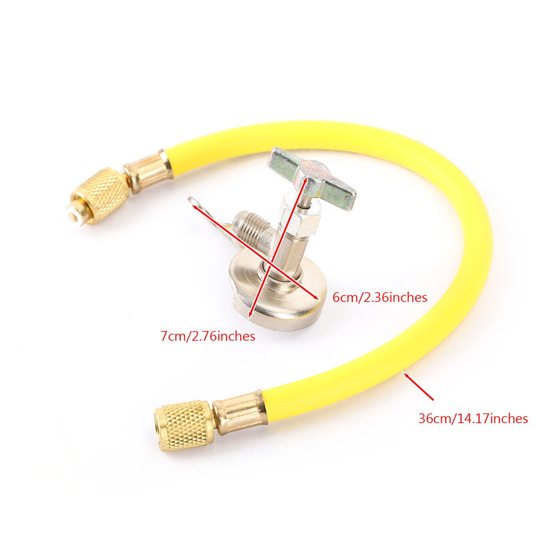 A/C R12 R22 Can Tap Tapper Refrigerant Charging Recharge Hose Valve Kit