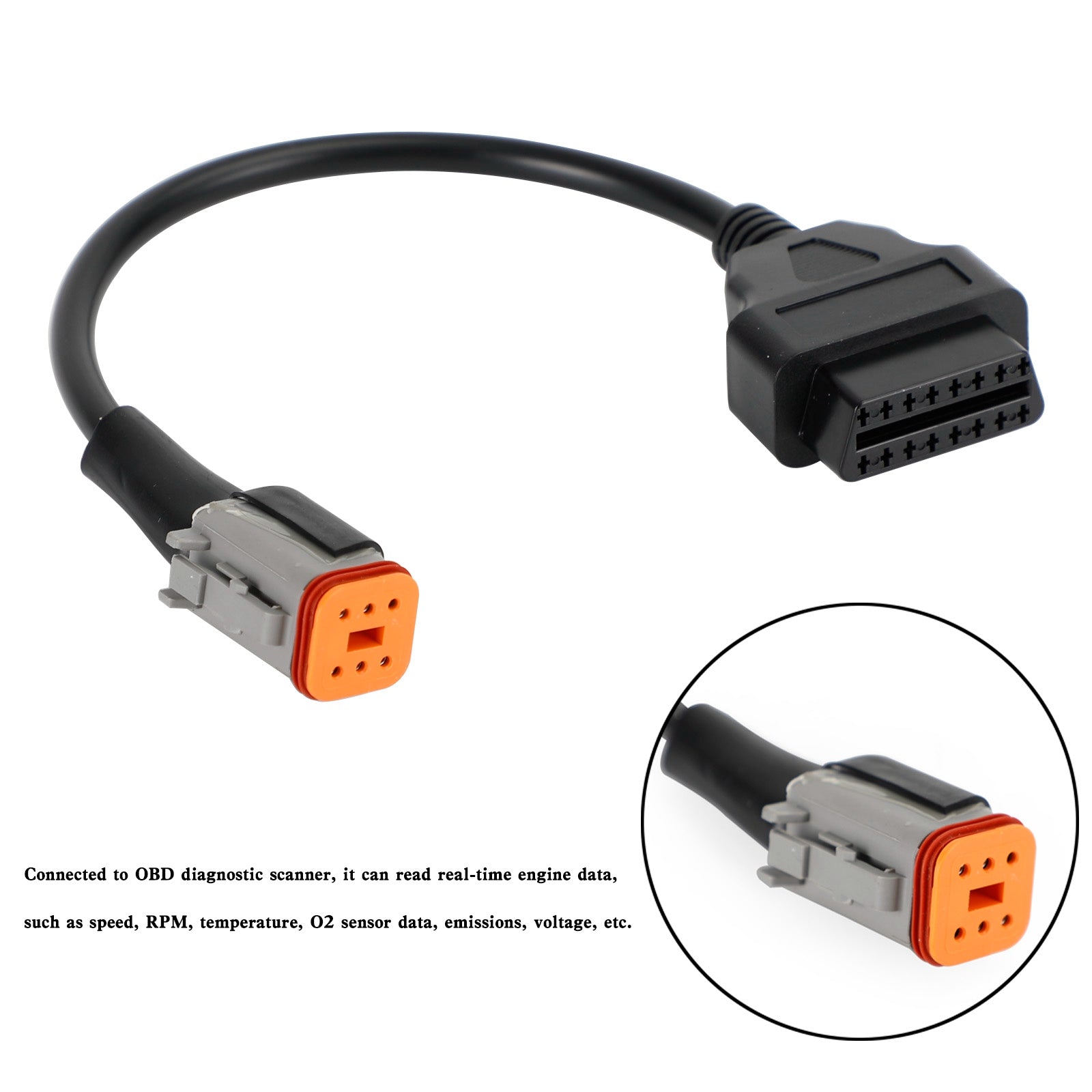 6 Pin to 16 Pin OBD2 Diagnostic Cables Adapter For Touring Electra Glides