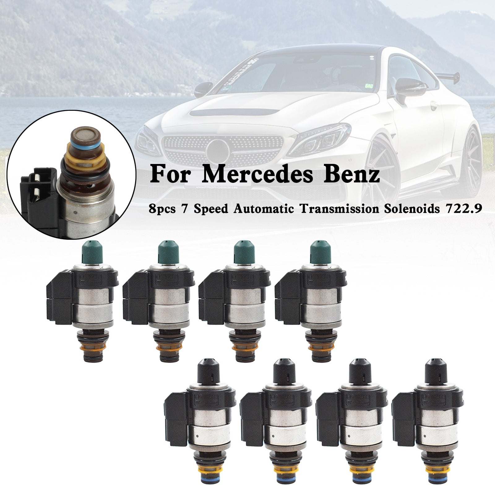 8pcs 7 Speed Automatic Transmission Solenoids 722.9 For Mercedes Benz