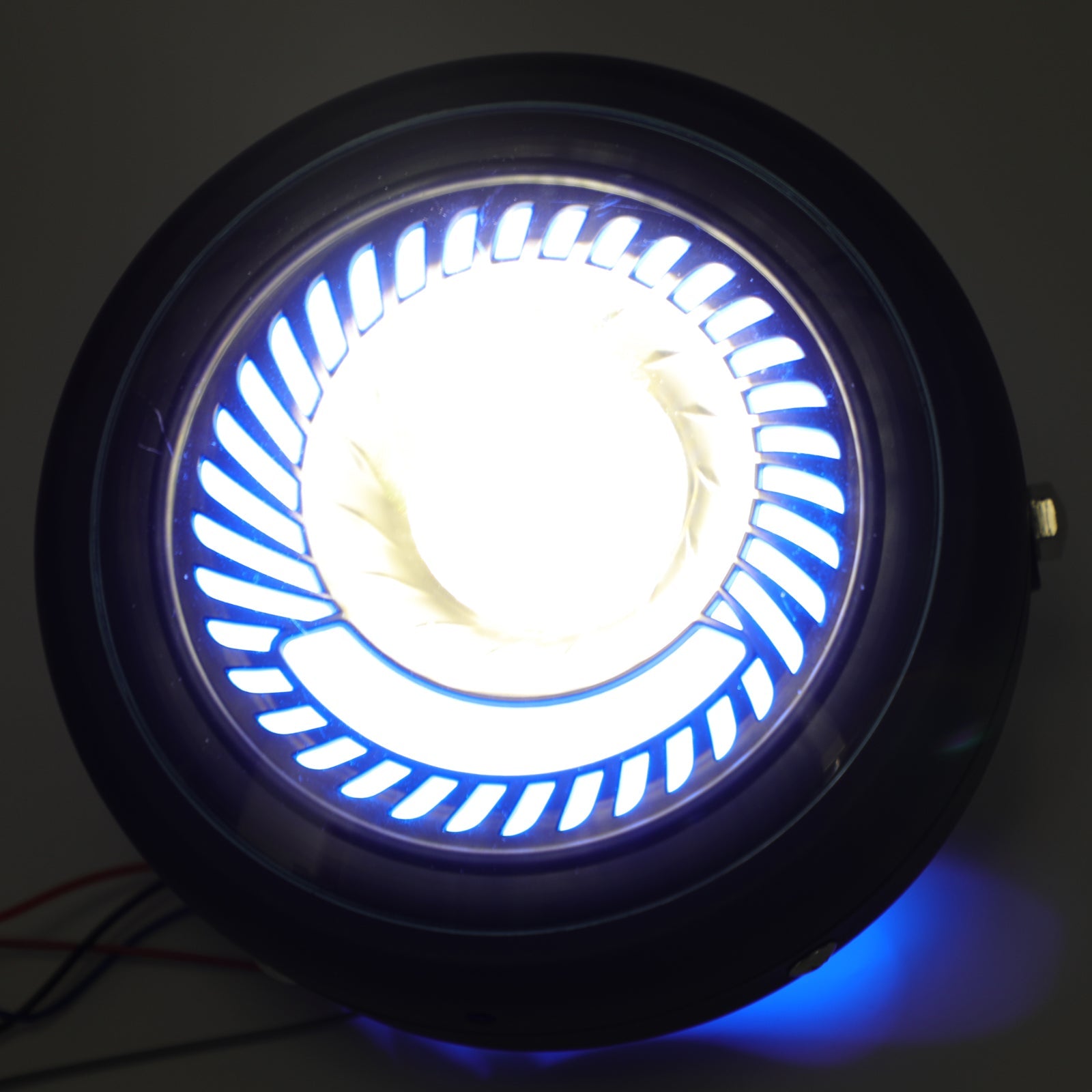 Faro LED azul/blanco universal para motocicleta de 6,5 pulgadas para Cafe Racer Custom Generic