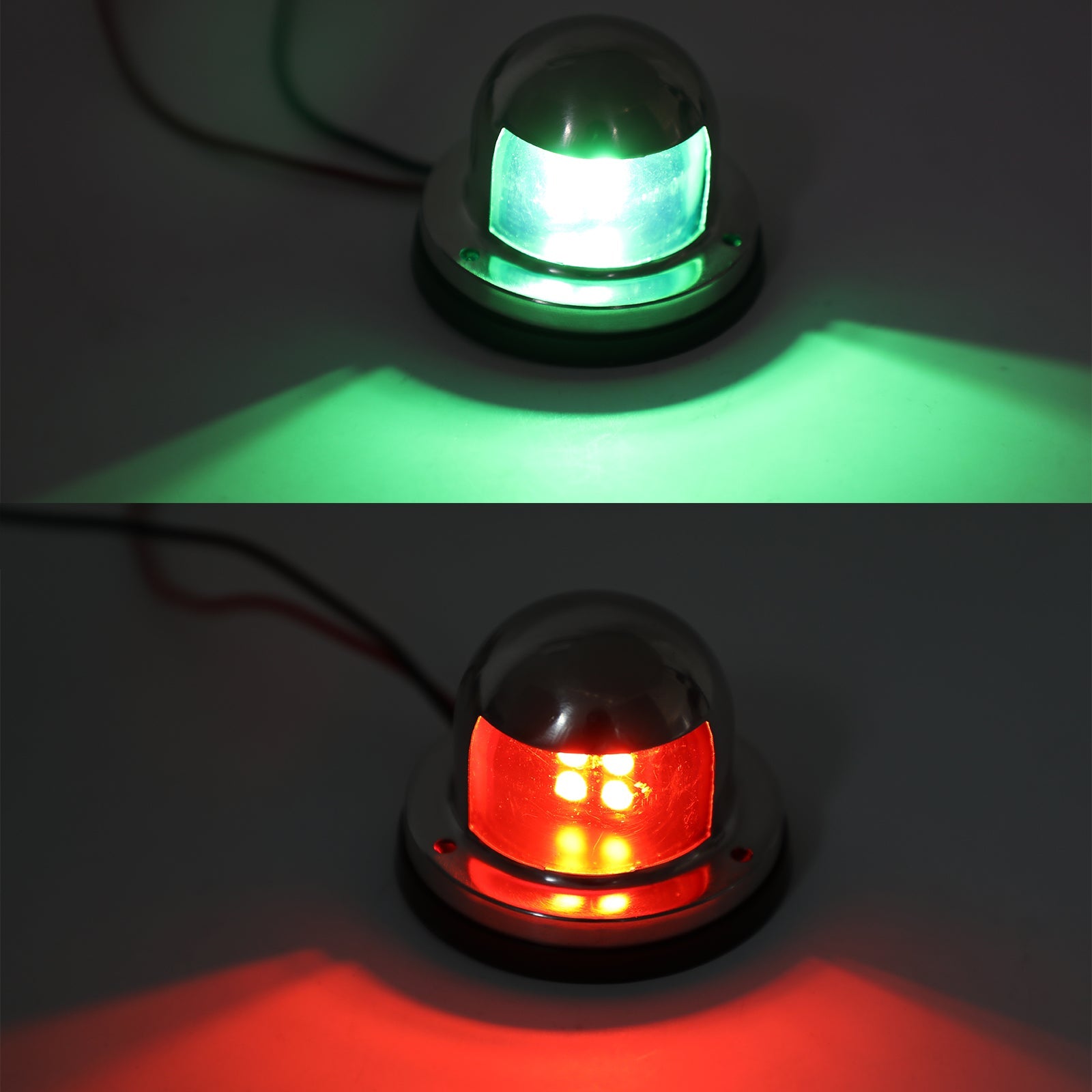 2x Red Green Marine Bow Boat 12V Yacht Pontoon Bright signal Lights waterproof