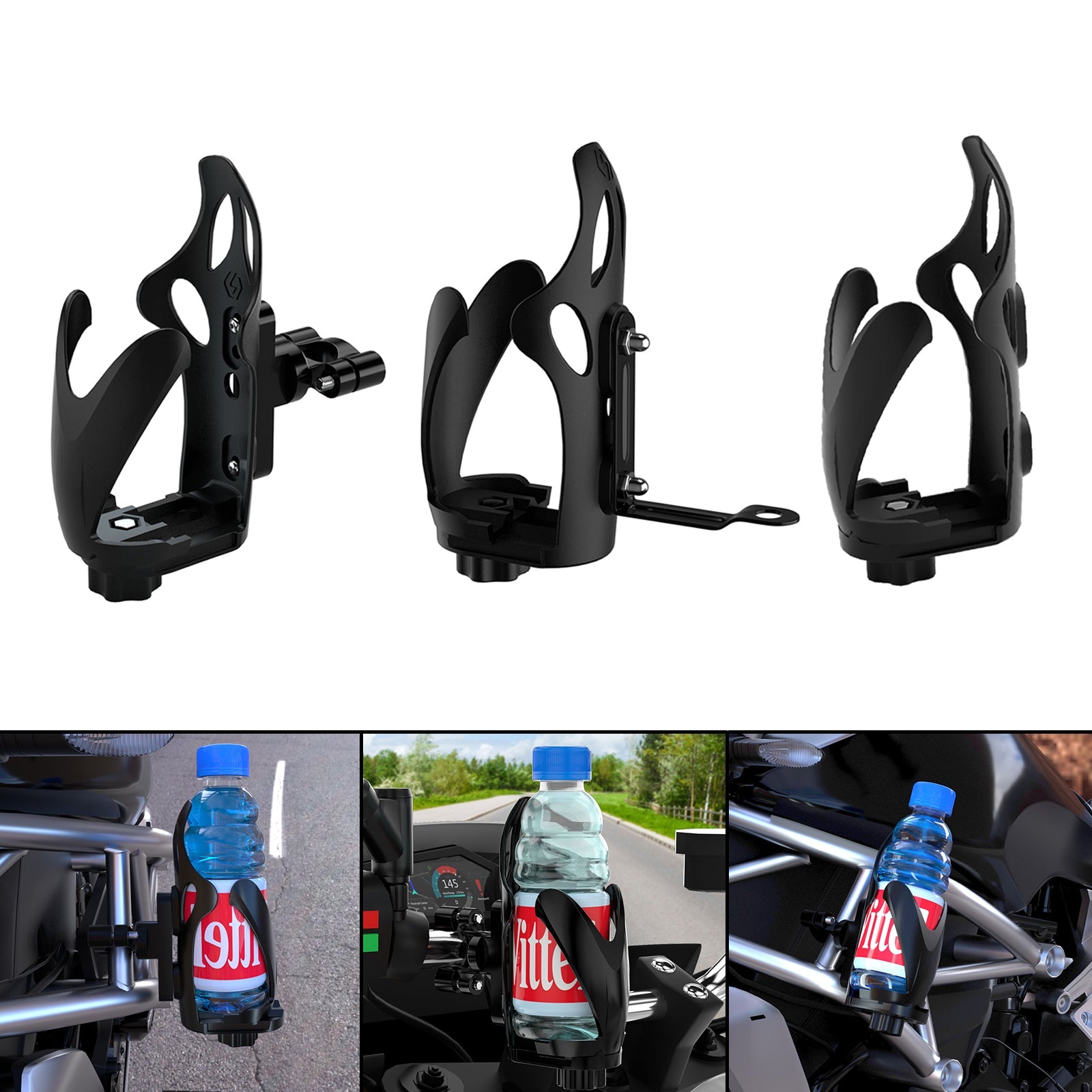 Motor Adjustable Handlebar Cup Holder Bottle Mount Bracket For Atv Scooter BlackC Generic