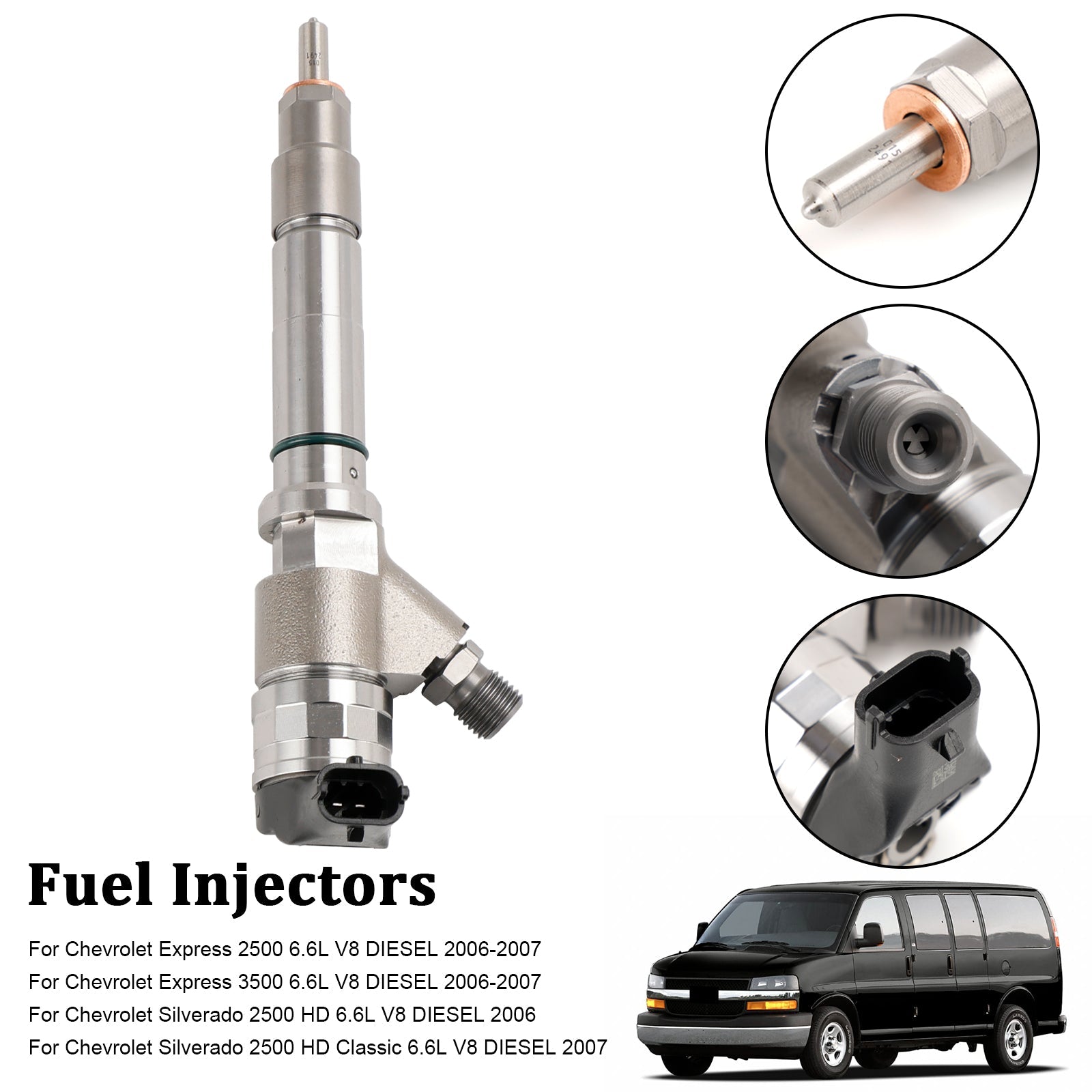 2006 Chevrolet Silverado GMC Sierra 2500 3500 HD Hummer H1 6.6L V8 DIESEL 1PCS Fuel Injector 0445120042 0445120082