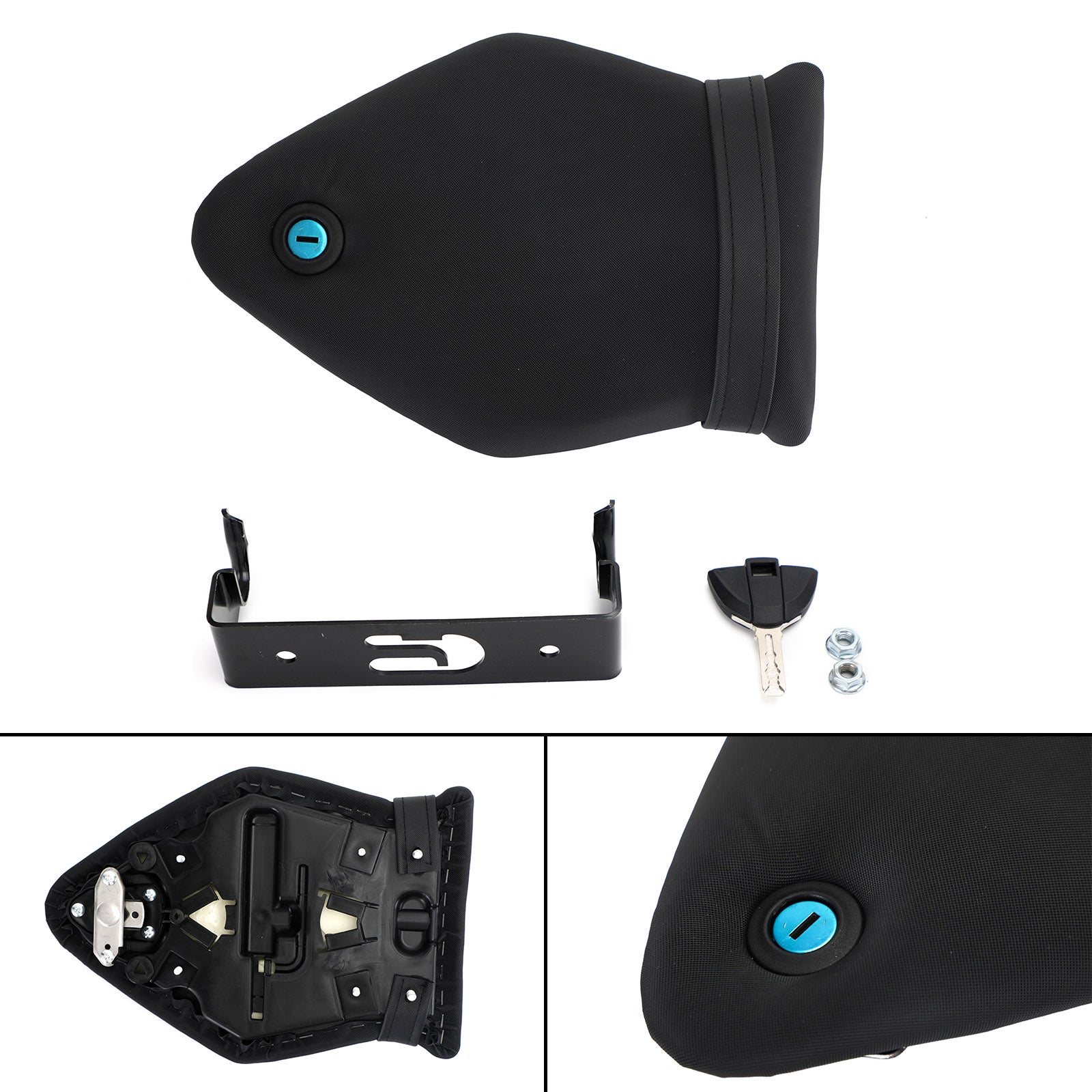 Cojín de asiento de pasajero trasero negro apto para Bmw S1000Rr 09-18 10 11 12 13 14 15 genérico