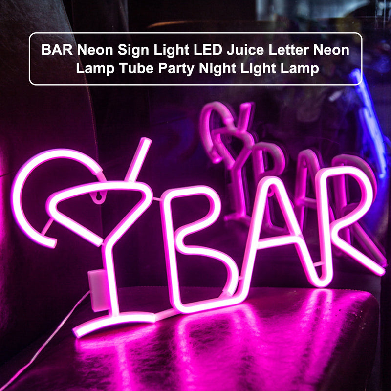 BAR Neon Sign Light LED Juice Letter Neon Lamp Tube Party Night Light Lamp Fedex Express