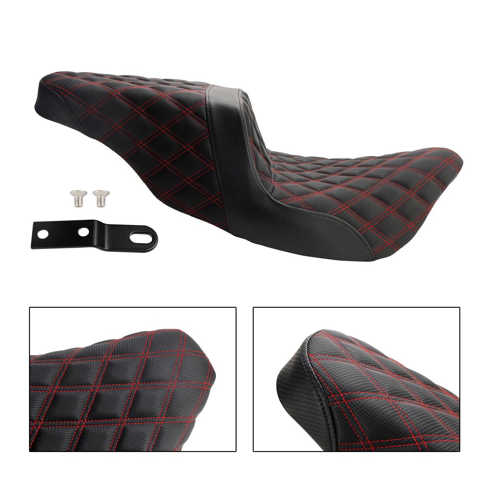 Cojín trasero delantero para asiento de pasajero, color rojo, apto para modelos FL Touring 2008-2023