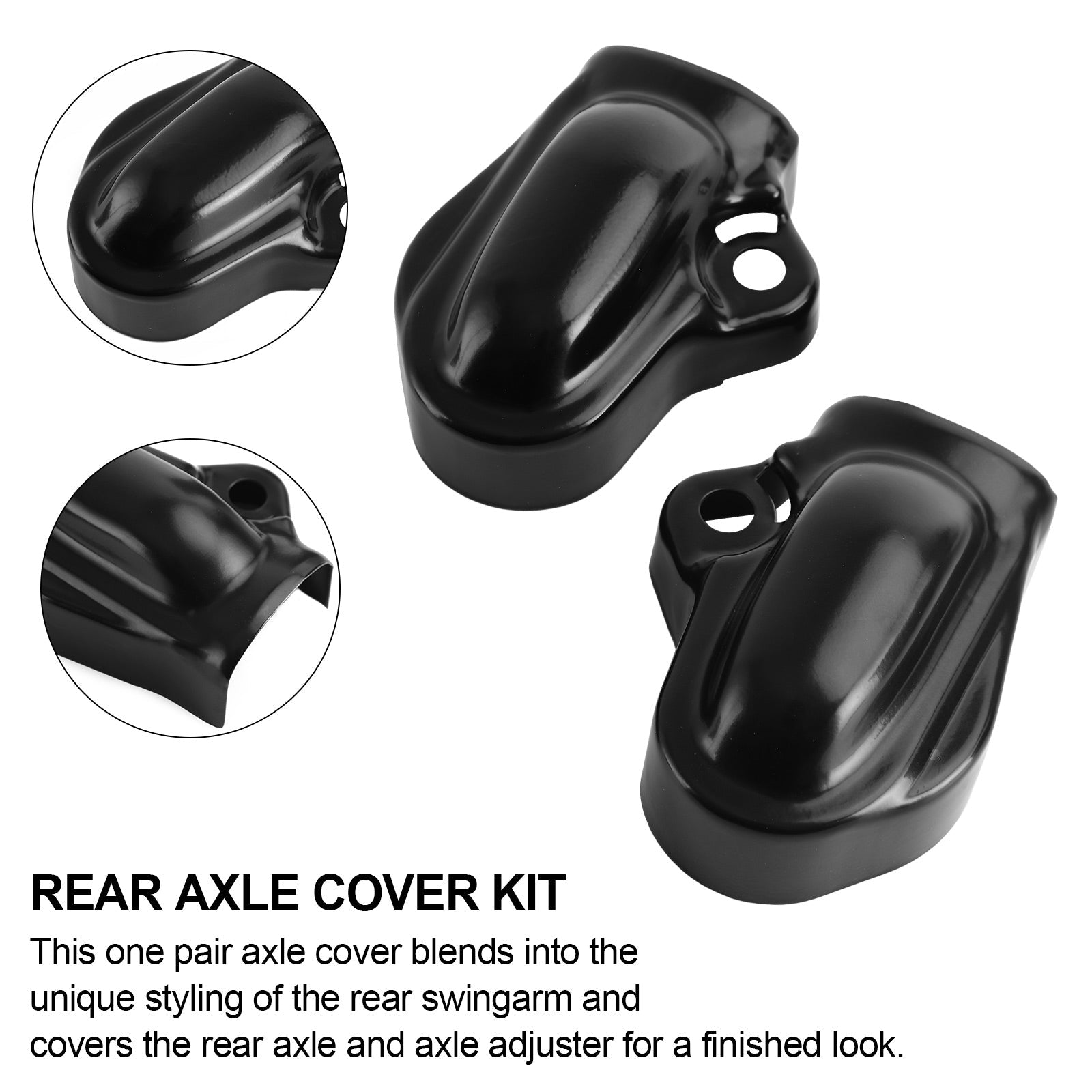 Rear Bar Shield Axle Nut Covers Swingarm Fit for V-Rod VRSC Night Rod 2002-2017 Generic