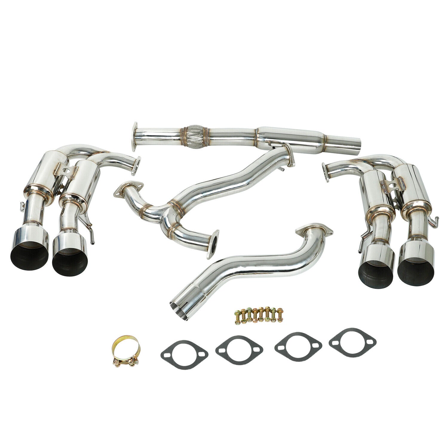 Exhaust Header Cat Back Exhaust Tip for Subaru WRX / STI 2015+ R400 Quad Tips Exhaust