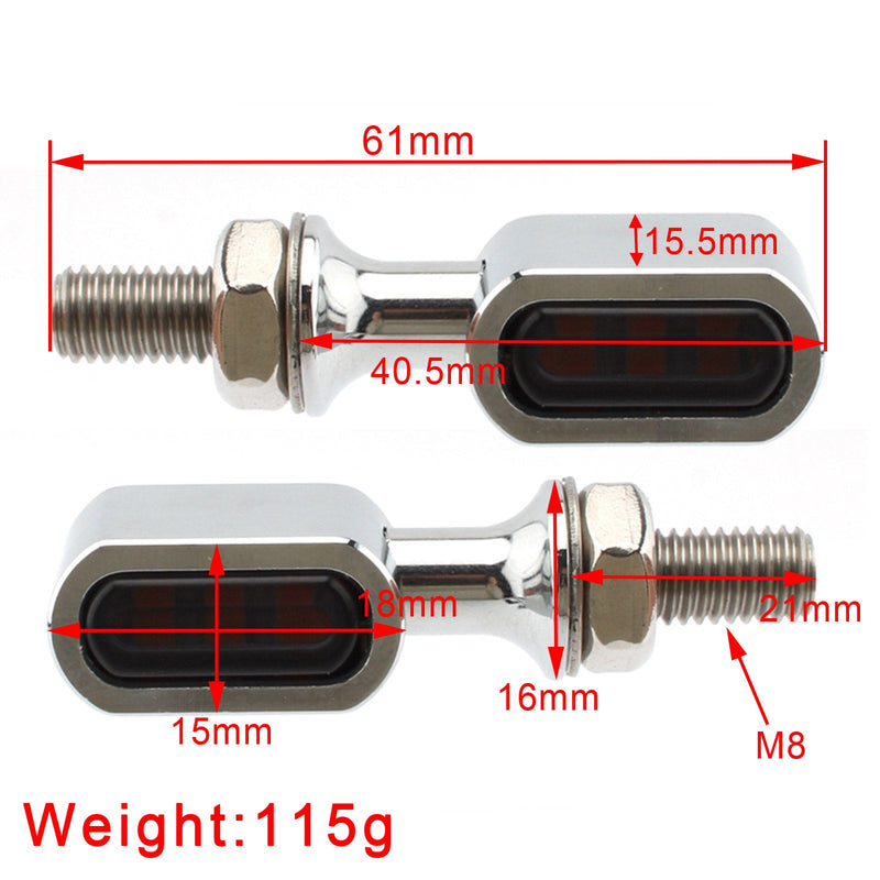 Mini indicador de señal de giro trasero LED para Sportster Touring Dyna Softail genérico