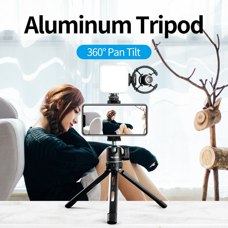 Trípode de aleación de aluminio multifuncional portátil 360 Pan Tilt Bracket