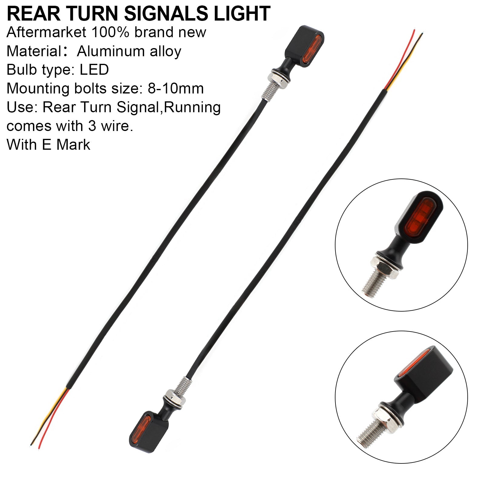 LED Rear Mini Turn Signal Indicator For Sportster Touring Dyna Softail Generic