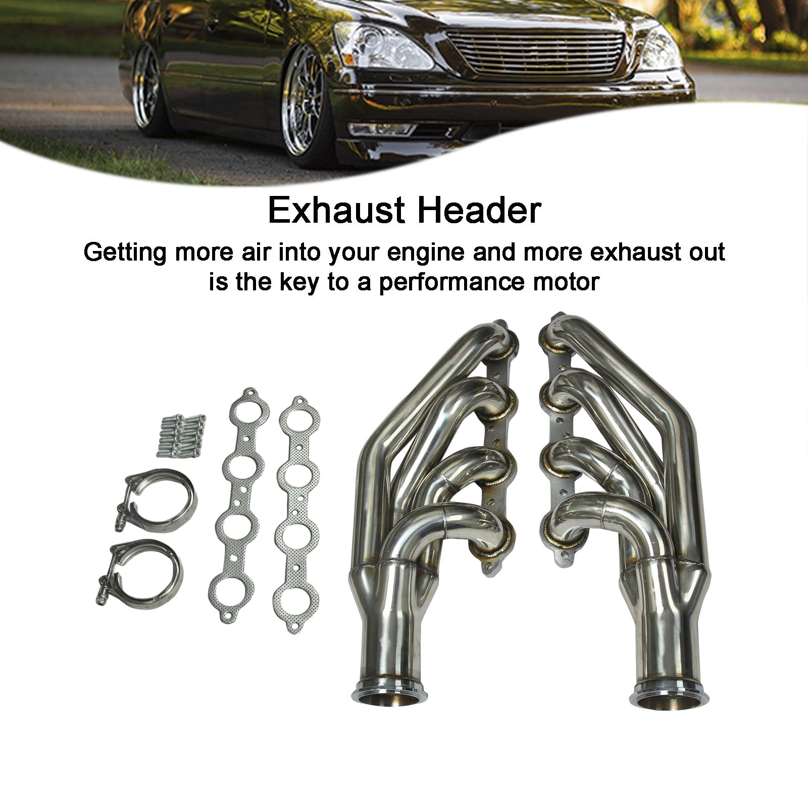 Steel Exhaust Manifold Header for SMALL BLOCK V8 LS1/LS2/LS3/LS6 LSX 1997-2014