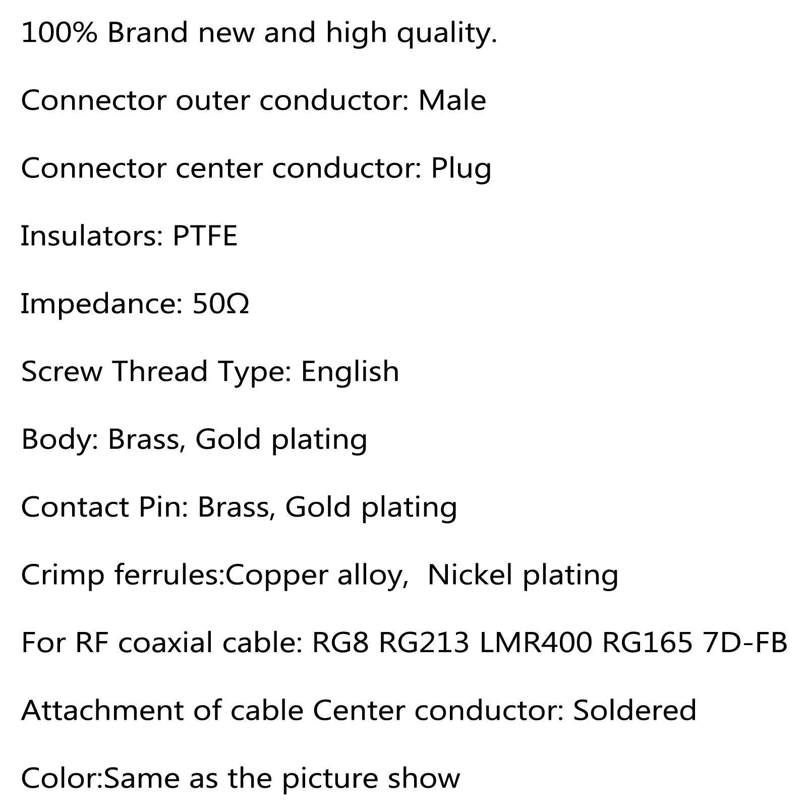 10 قطعة موصل SMA ذكر التوصيل تجعيد RG8 RG213 LMR400 RG214 9913 كابل مستقيم