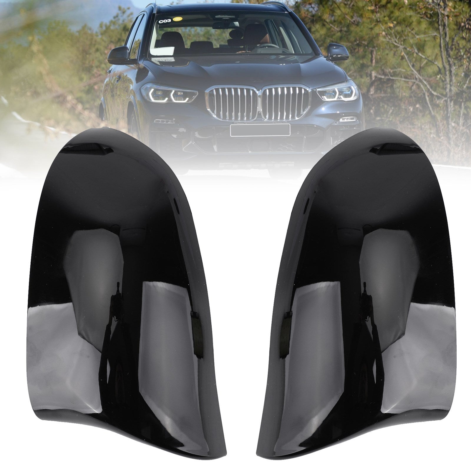 Glossy Black Side Mirror Cover Caps M Style for BMW X5 F15 X6 F16 28i 35i 14-18 Generic