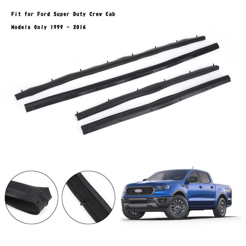 Front+Rear Lower Door Weather Strip Seal Trim For Ford F250 F350 Crew Cab 99-16 Generic