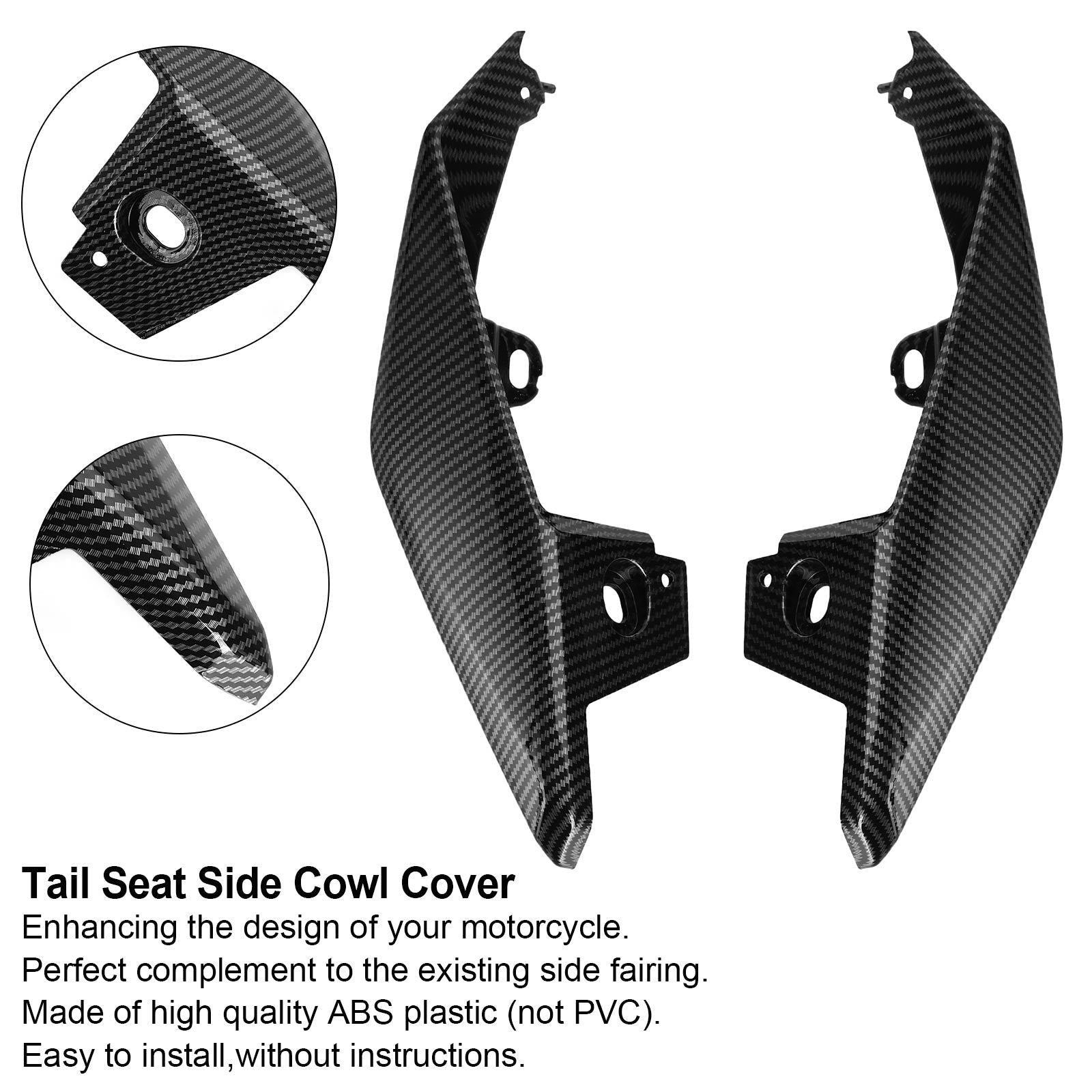 Carbon Tail Seat Side Cowl Cover Fairing For Yamaha MT-09 FZ09 2017-2021 Generic