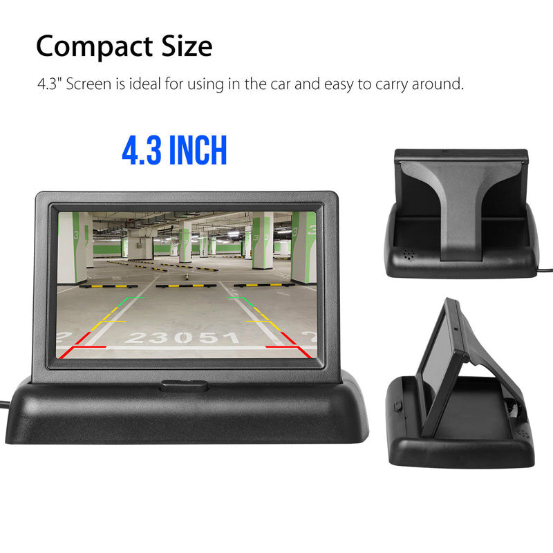 4.3" Foldable Car Monitor TFT LCD NTSC PAL Night Parking Assist 4.3inch