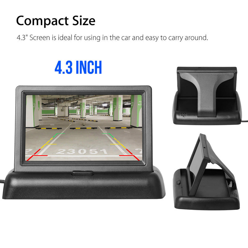 شاشة سيارة قابلة للطي 4.3 بوصة TFT LCD NTSC PAL Night Parking Assist 4.3 بوصة
