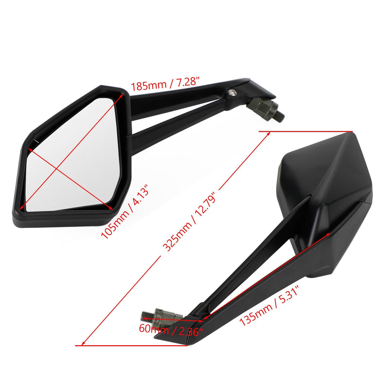 2014-2021 كاواساكي Z 1000 Z1000 مرآة الرؤية الخلفية اليسرى واليمنى باللون الأسود فيديكس إكسبريس
