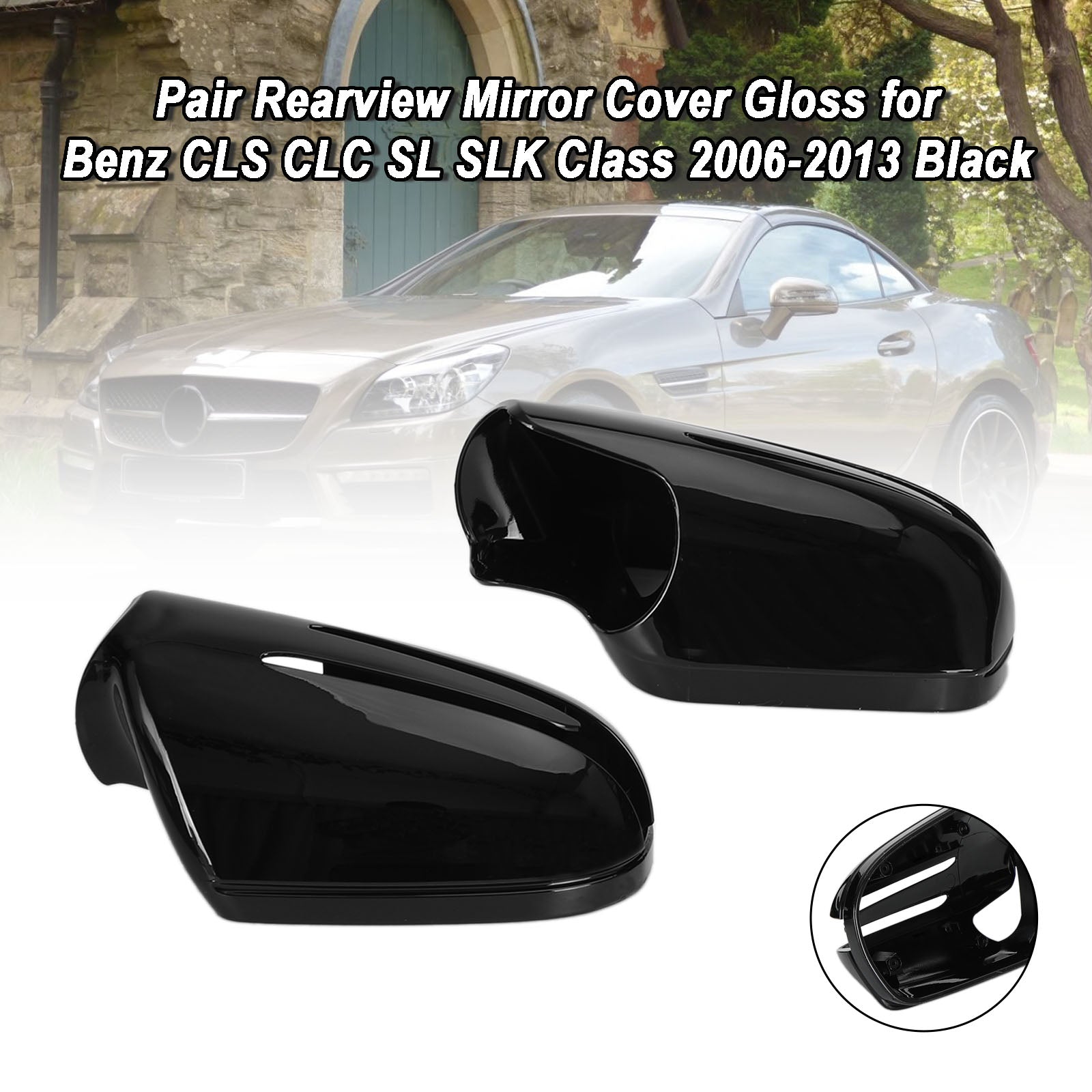 2009-2011 Mercedes BENZ CLS-Class W219 Facelift Pair Rearview Mirror Cover Gloss 1718100364 1718100564 2198100115 2198102576