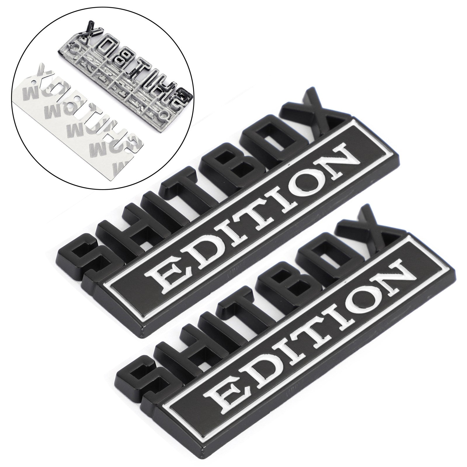 2pc Shitbox Edición Emblema Calcomanía Insignias Pegatinas Para Ford Chevr Coche Camión # C Genérico