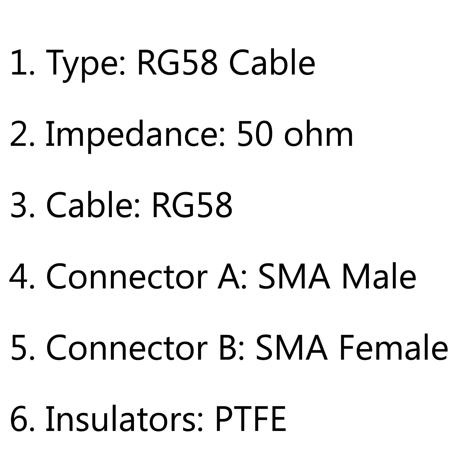 4Pcs 3m RG58 Cable SMA Male Plug to SMA Female Jack RF Pigtail Jumper 10ft