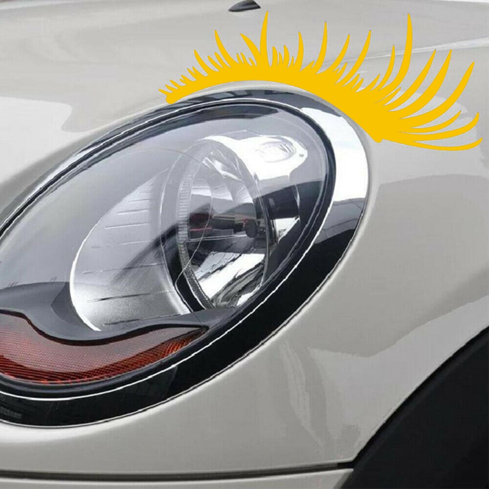 Car Headlight Eyelash Sticker Eyebrow Decal for Porsche Volkswagen Beetle Black Generic