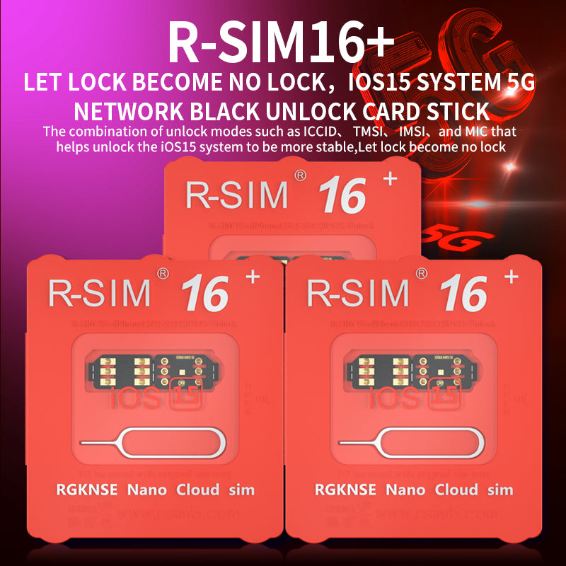 R-SIM 16+ Nano Desbloquear tarjeta RSIM compatible con iPhone 13 Pro 12 PRO MAX XS XR 8 IOS 15