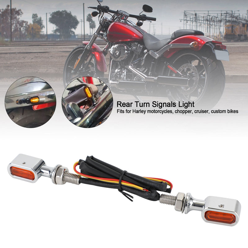 LED Rear Mini Turn Signal Indicator For Sportster Touring Dyna Softail Generic