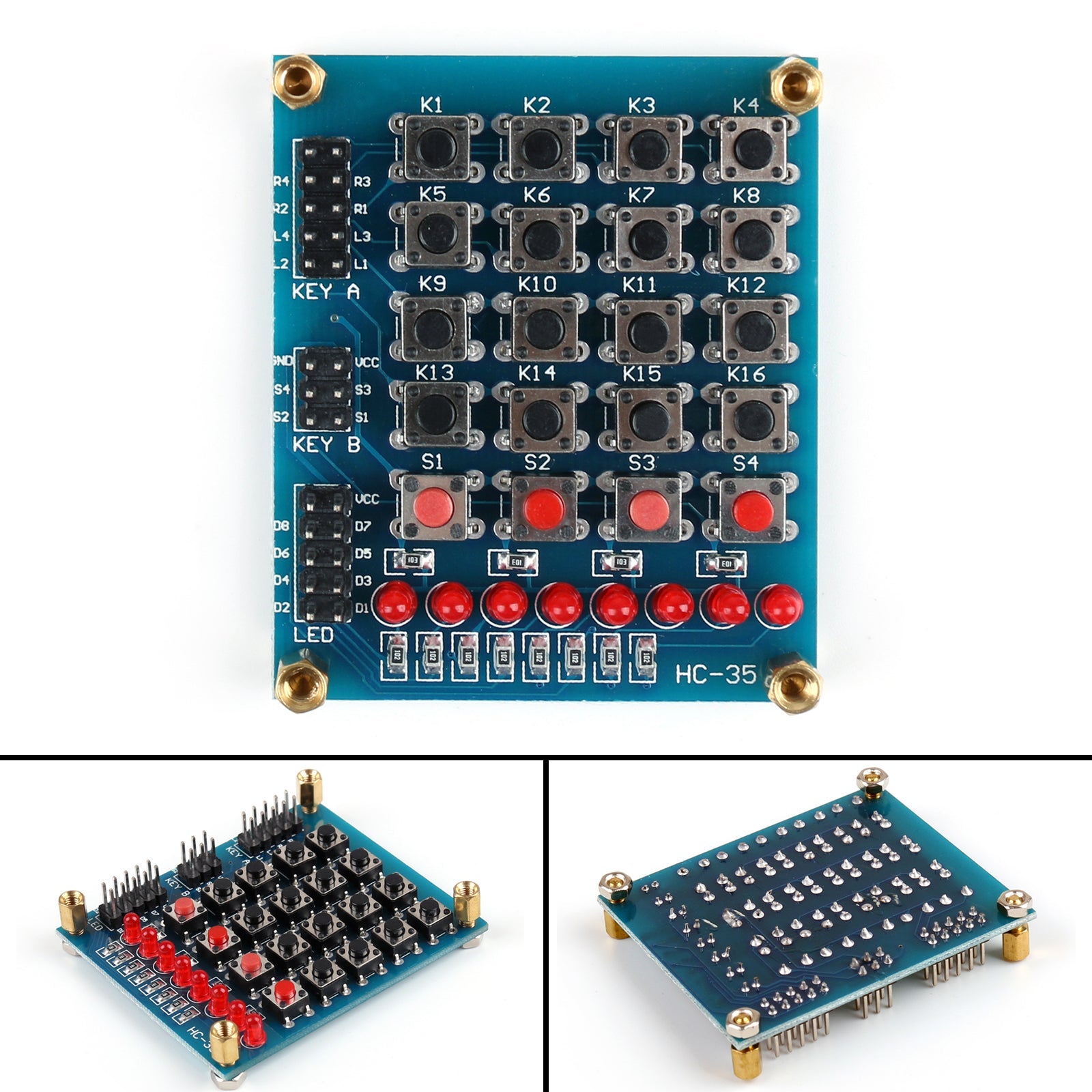 5Set 8LED زر مصفوفة لوحة المفاتيح 16 مفتاح لوحة المفاتيح التبديل لاردوينو AVR ARM