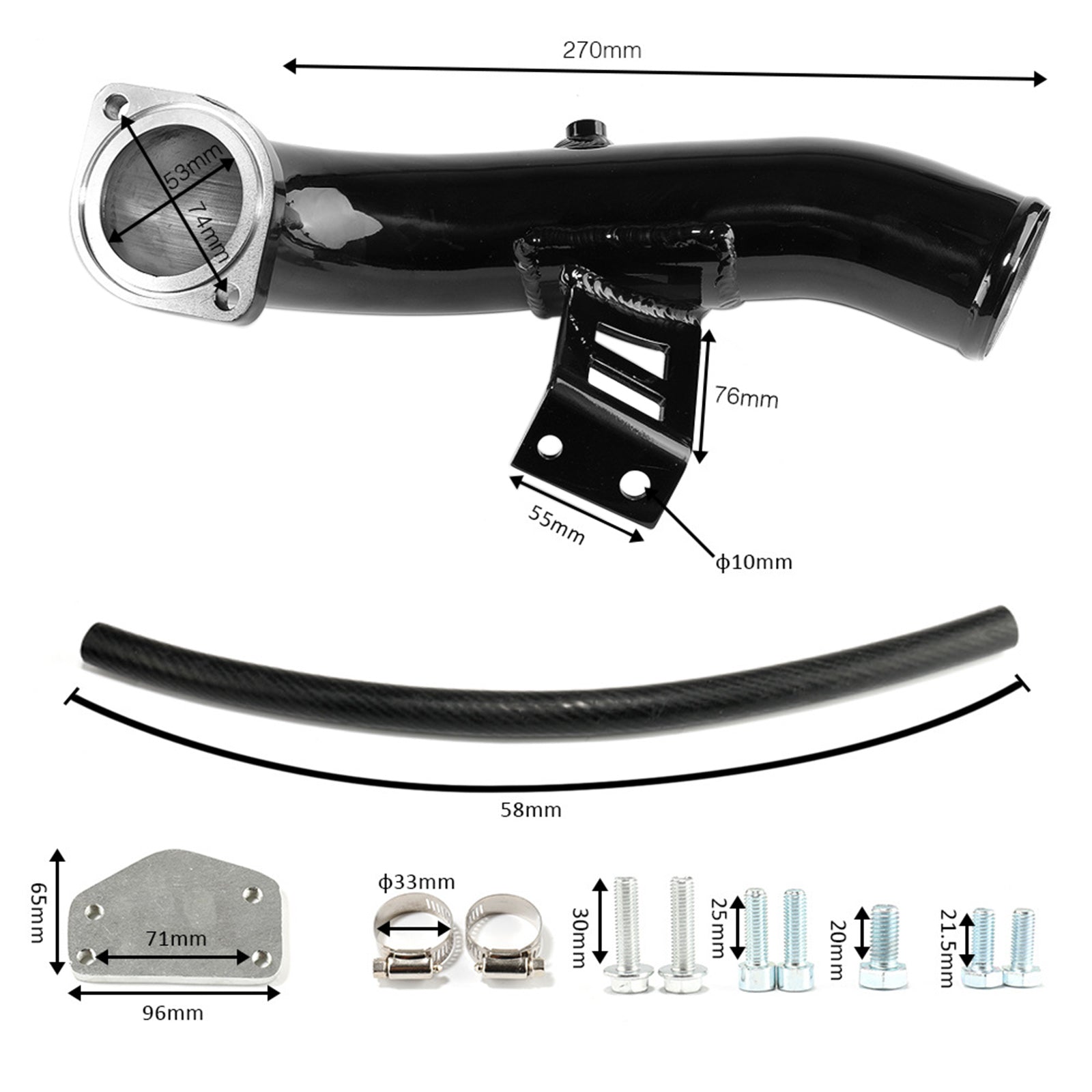 EGR Delete Kit with High Flow Intake Elbow Fir for Chevrolet GMC 04-05