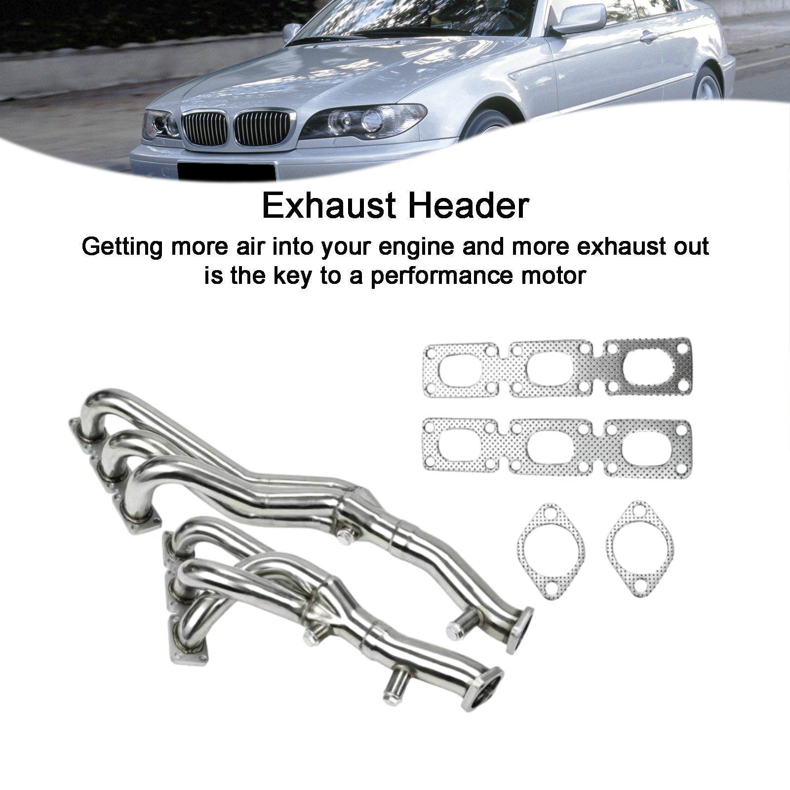 Exhaust Header Manifold fit BMW E46 E39 Z4 2.5L 2.8L 3.0L L6 2001-2006