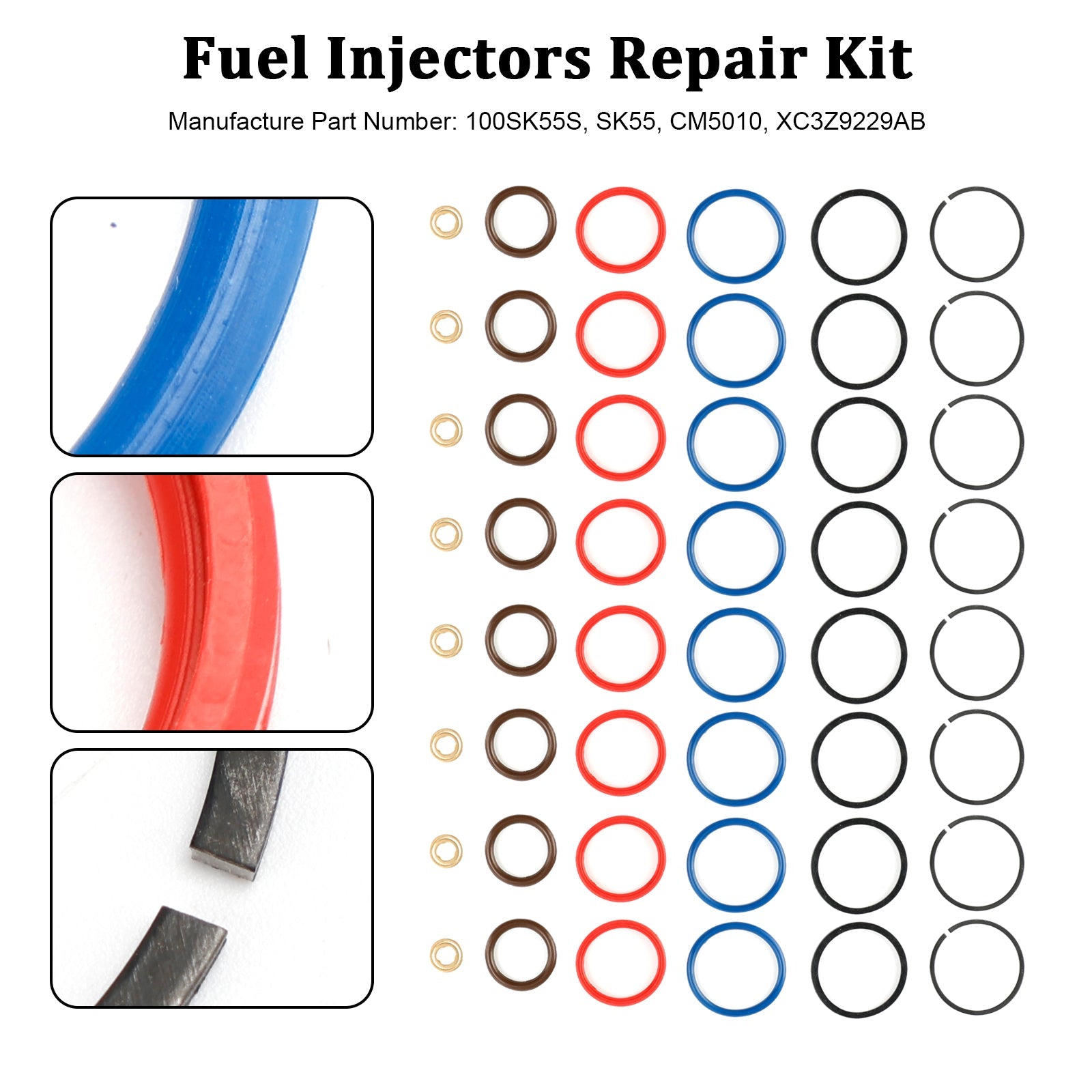 8PCS Fuel Injector Repair Kit XC3Z9229AB Fit Ford 7.3L Power Stroke CM5010