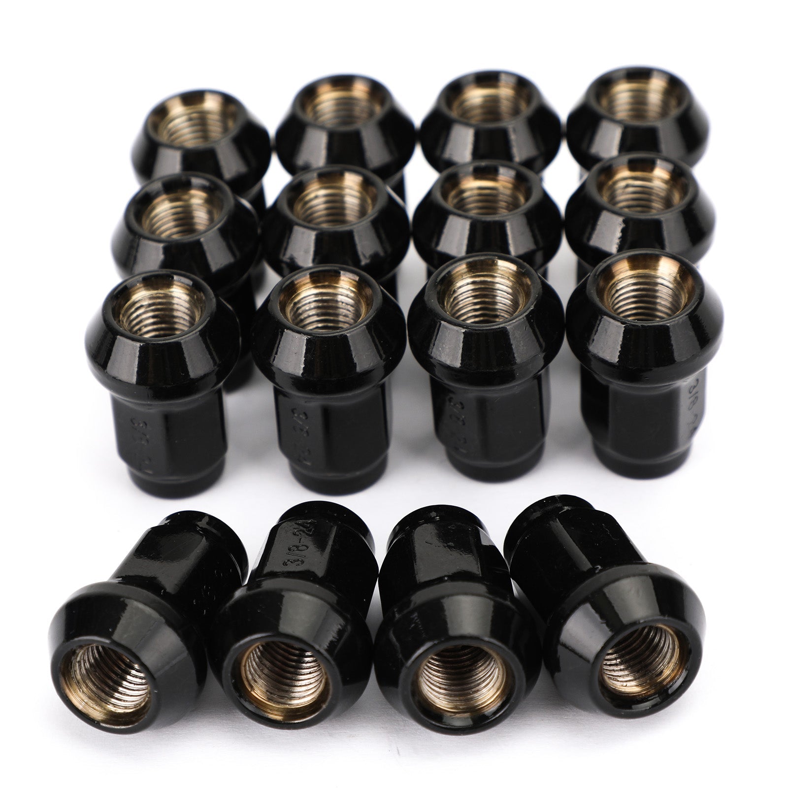 16x Black Wheel Lug Nuts 3/8" 24 Tapered For Polaris Ranger RZR 4 XP Sportsman Generic