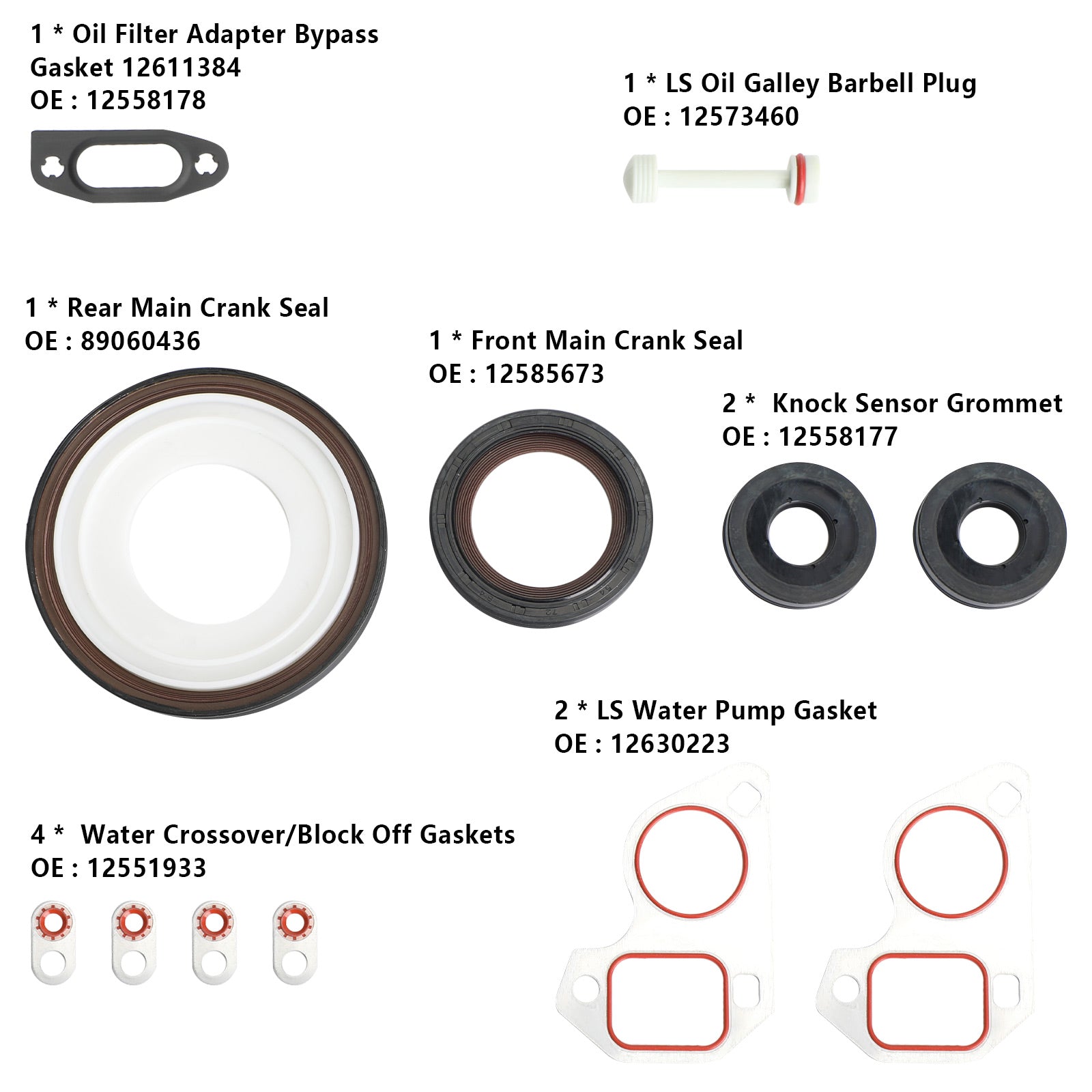 LS Gasket Set Kit &LS9 Head Gaskets For GM Chevrolet LS1/LS6/LQ4/LQ9/4.8/5.3/5.7 Generic