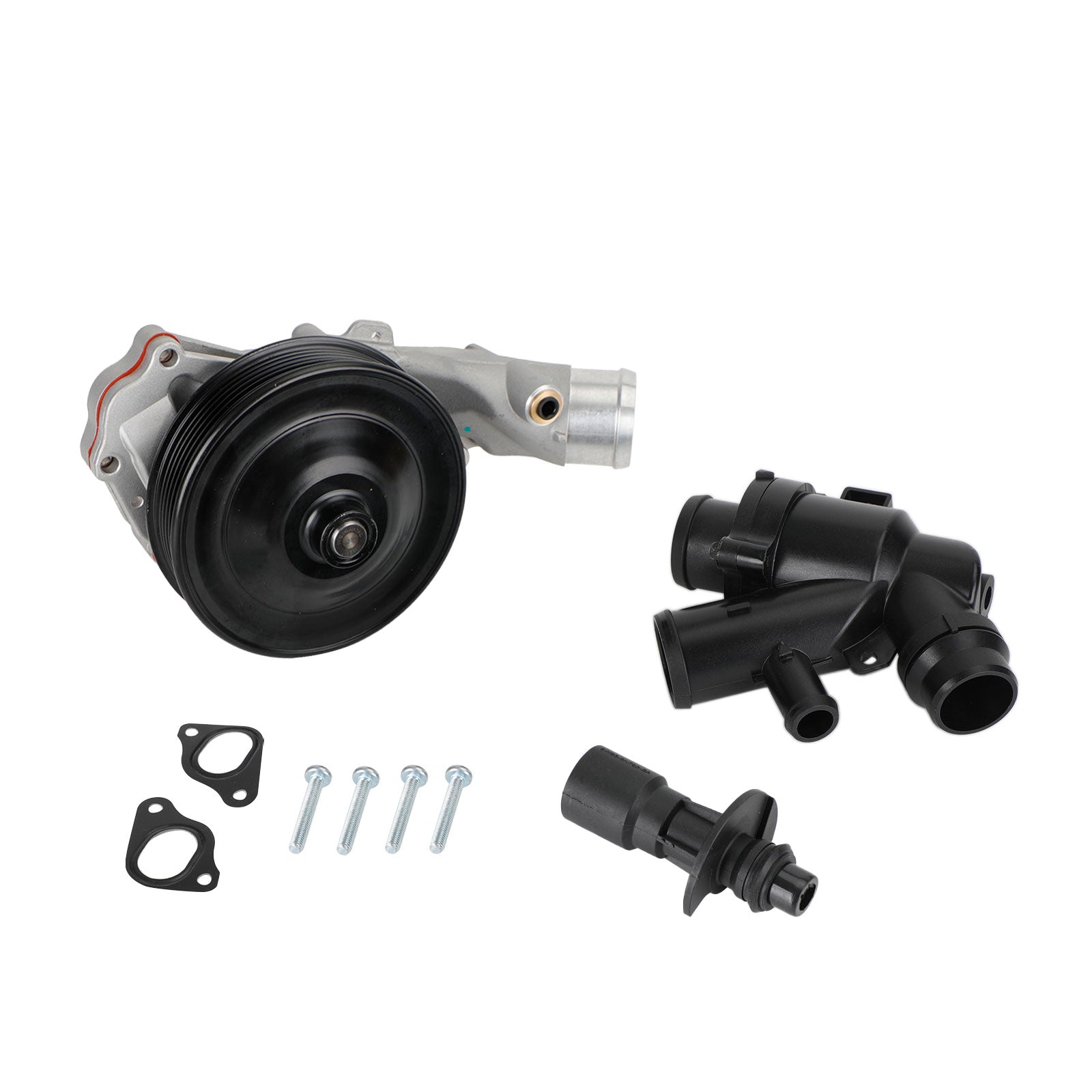 2010-2014 Jaguar XF 5.0L V8 XFR XFR-S Bomba de agua con conector de juntas de pernos + kit de termostato