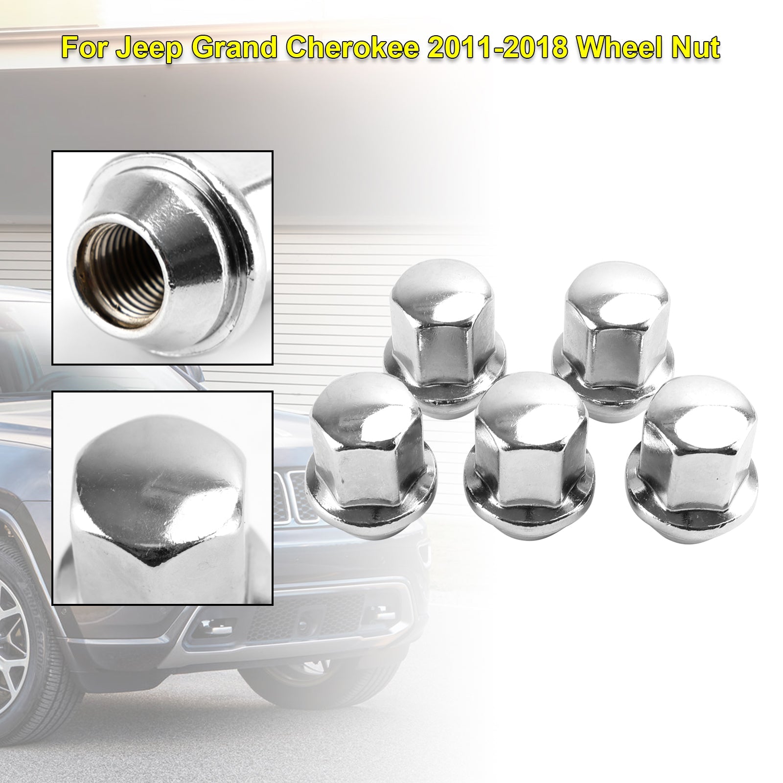 5PCS Lug Nuts Fit Ram 1500 Fit Jeep Grand Cherokee Wrangler 2012-2018 14x1.5