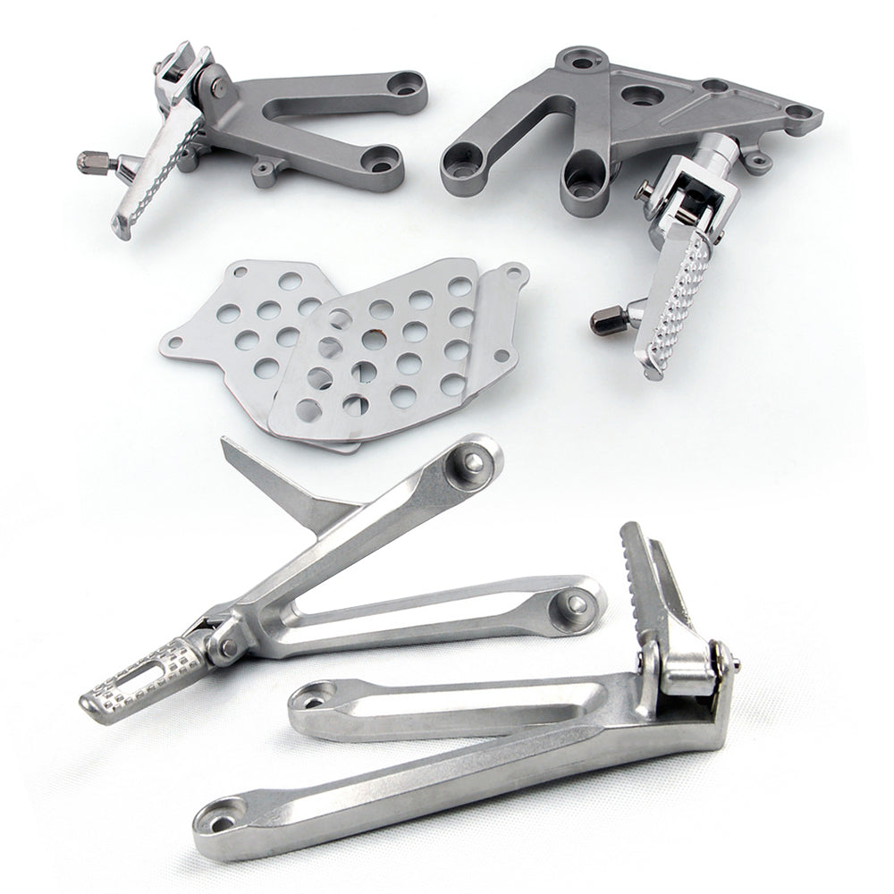 Front + Rear Foot Pegs Footrest Bracket Fit for Honda CBR 600 RR 2005 2005 Generic