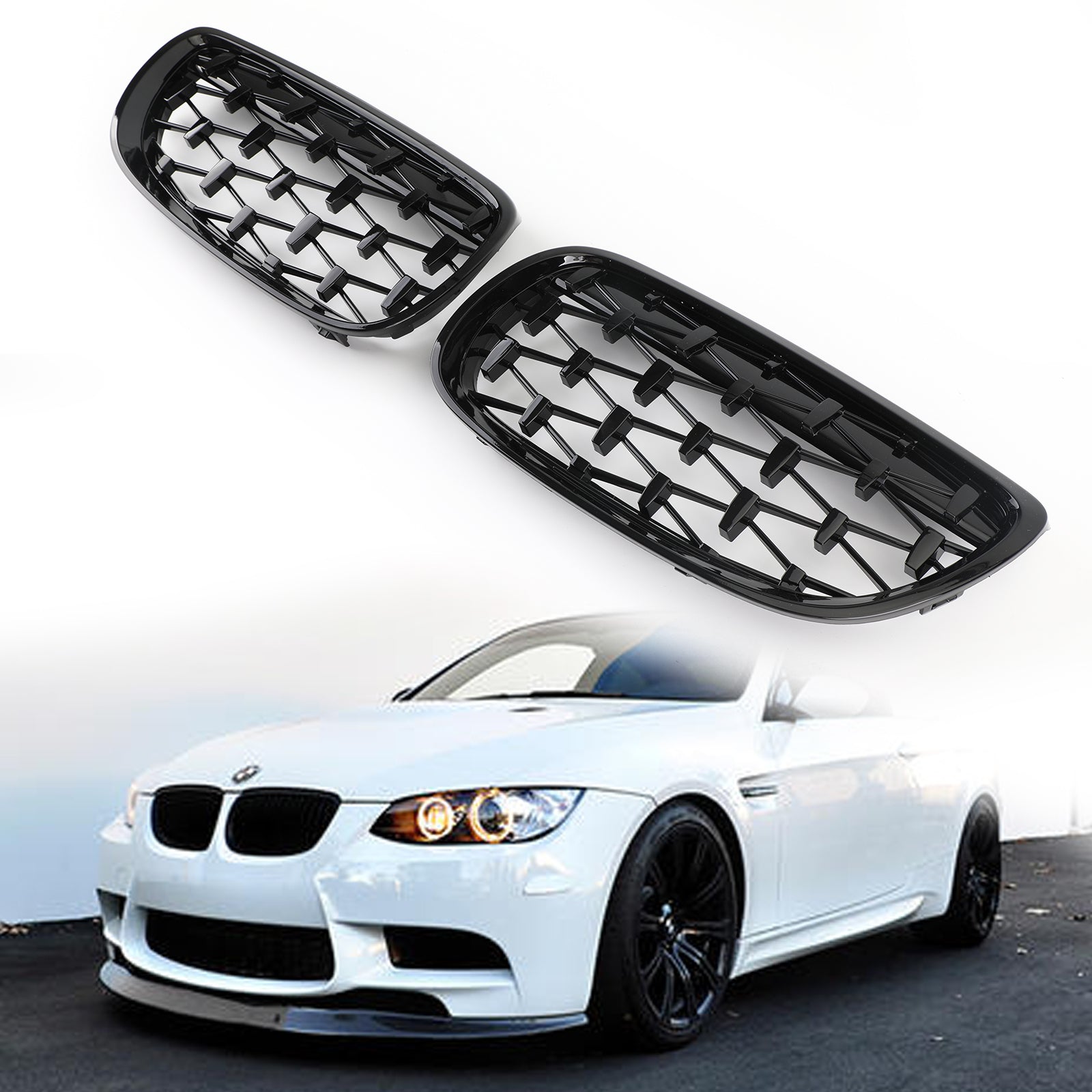 Front Kidney Grille Grill for BMW 2007-2010 E92 E93 328i 335i 2DR Meteor Black Generic