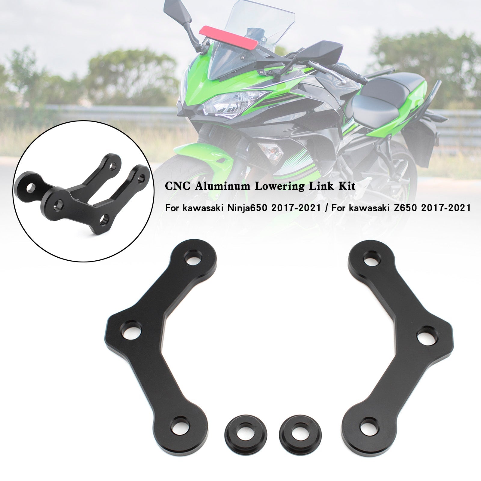 20mm Kawasaki Ninja650 Z650 2017-2021 CNC Aluminum Lowering Link Kit