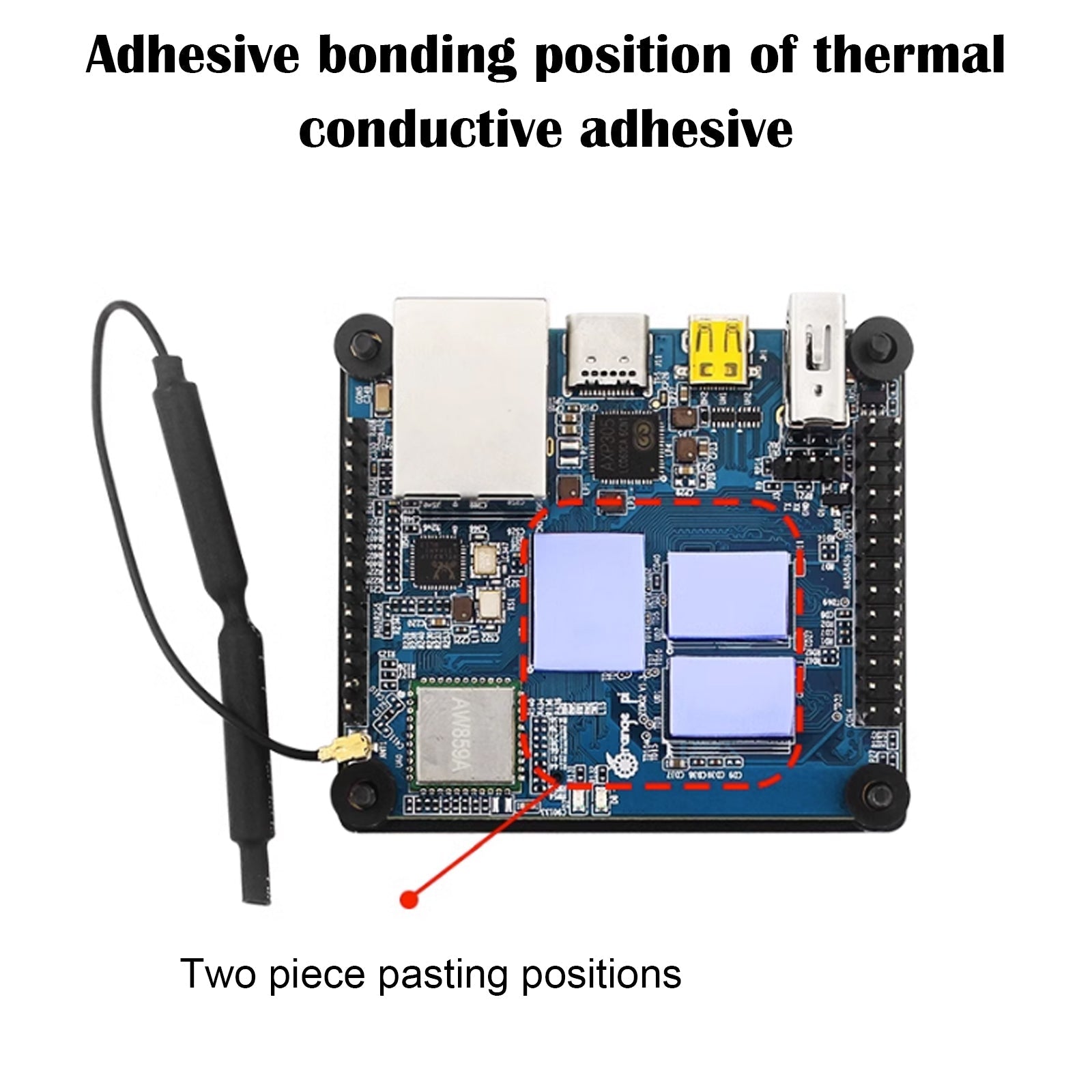 Enfriamiento protector del disipador de calor de la placa de desarrollo de aleación de aluminio naranja Pi Zero 3