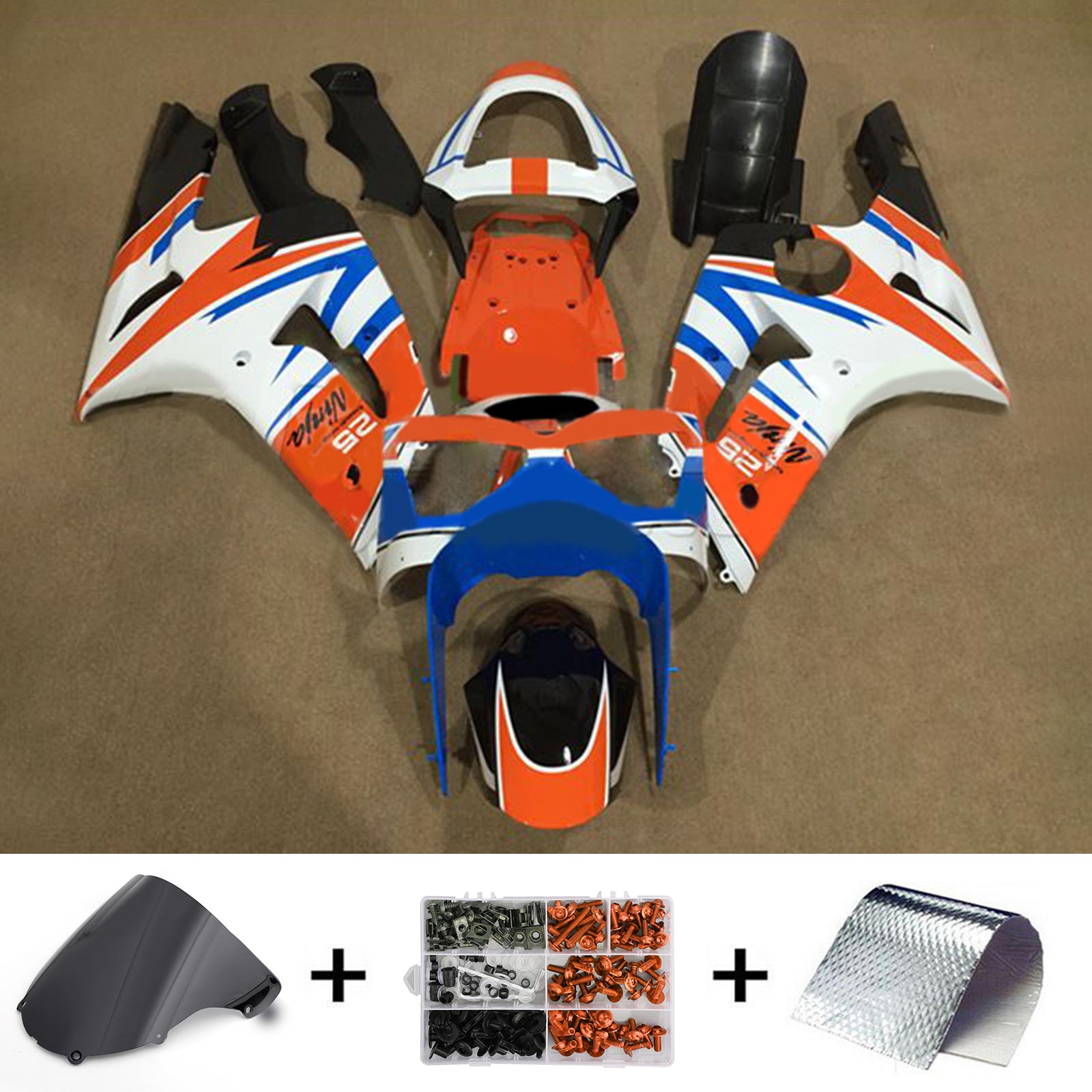 Kawasaki ZX6R 636 2003-2004 Fairing Kit Bodywork Plastic ABS