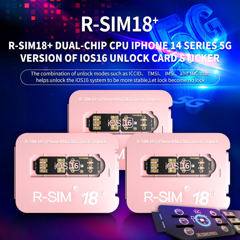 R-SIM 18+ Nano desbloquear tarjeta RSIM compatible con iPhone 14 13 Pro MAX 12 Pro 11 X IOS 16