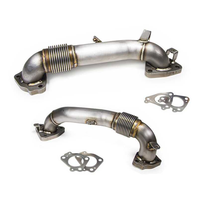 3.5" High Flow Exhaust Up Pipes For Chevy 6.6L L5P Duramax Diesel 2017-2020