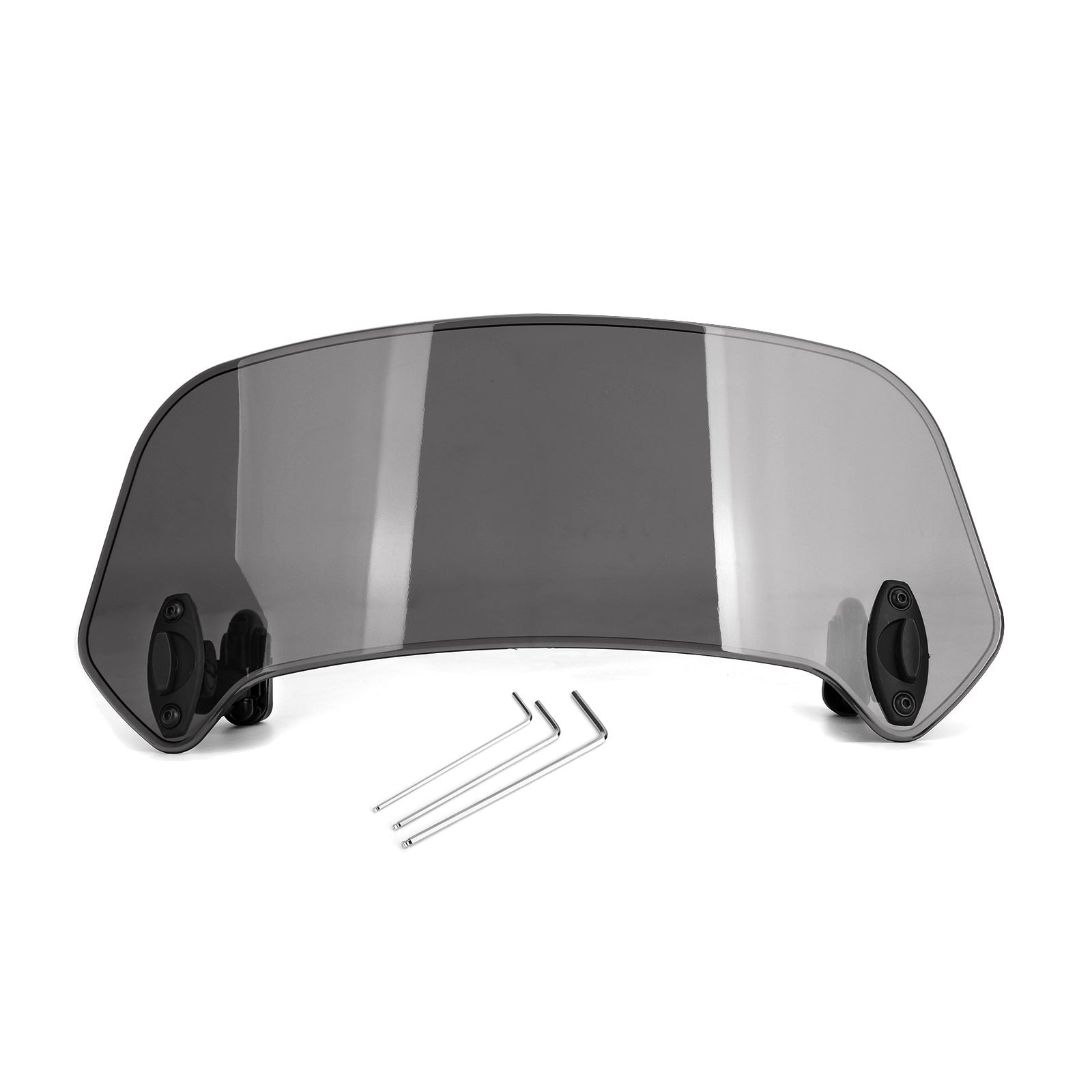 Universal Motorcycle Clip On Wind Deflector Screen Windshield Windscreen Gray Generic