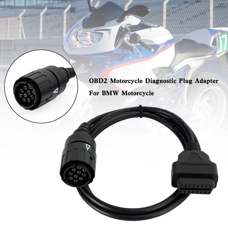 BMW OBD2 Cable Connector Diagnostic Scanner Cable Motorcycle 10 Pin To 16Pin