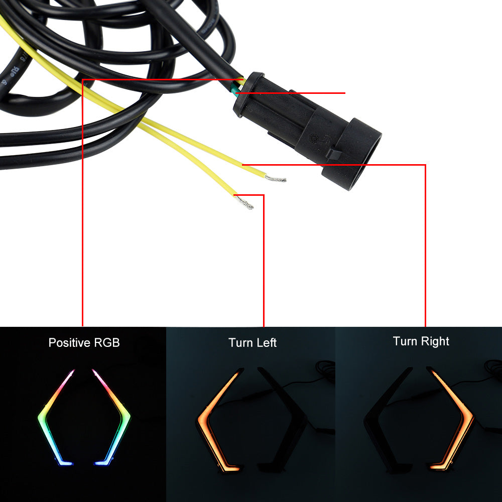 Polaris RZR XP 1000 Turbo 2019-2022 LED RGB مصبغة أضواء بدوره إشارة فانغ لهجة