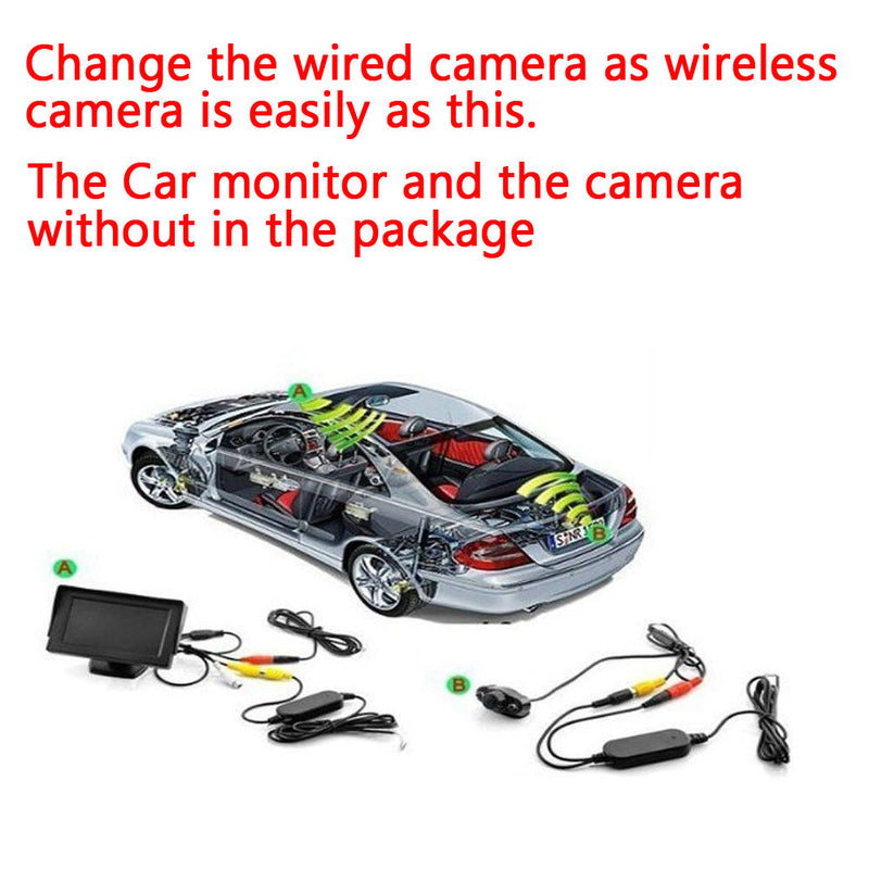 جهاز إرسال واستقبال فيديو لاسلكي بتردد 2.4 جيجا هرتز للكاميرا الاحتياطية/الأمامية للمركبة