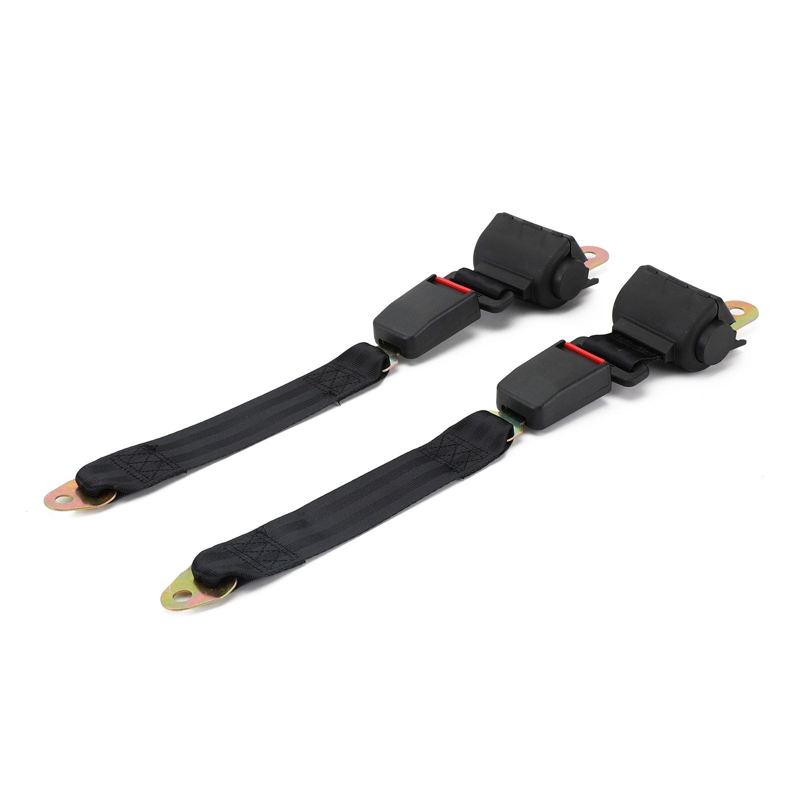 2 Sets 2 Point Retractable Auto Car Safety Seat Belt Buckle Universal Adjustable Generic